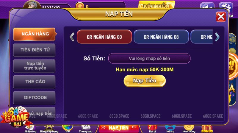 rút tiền 68 game bài